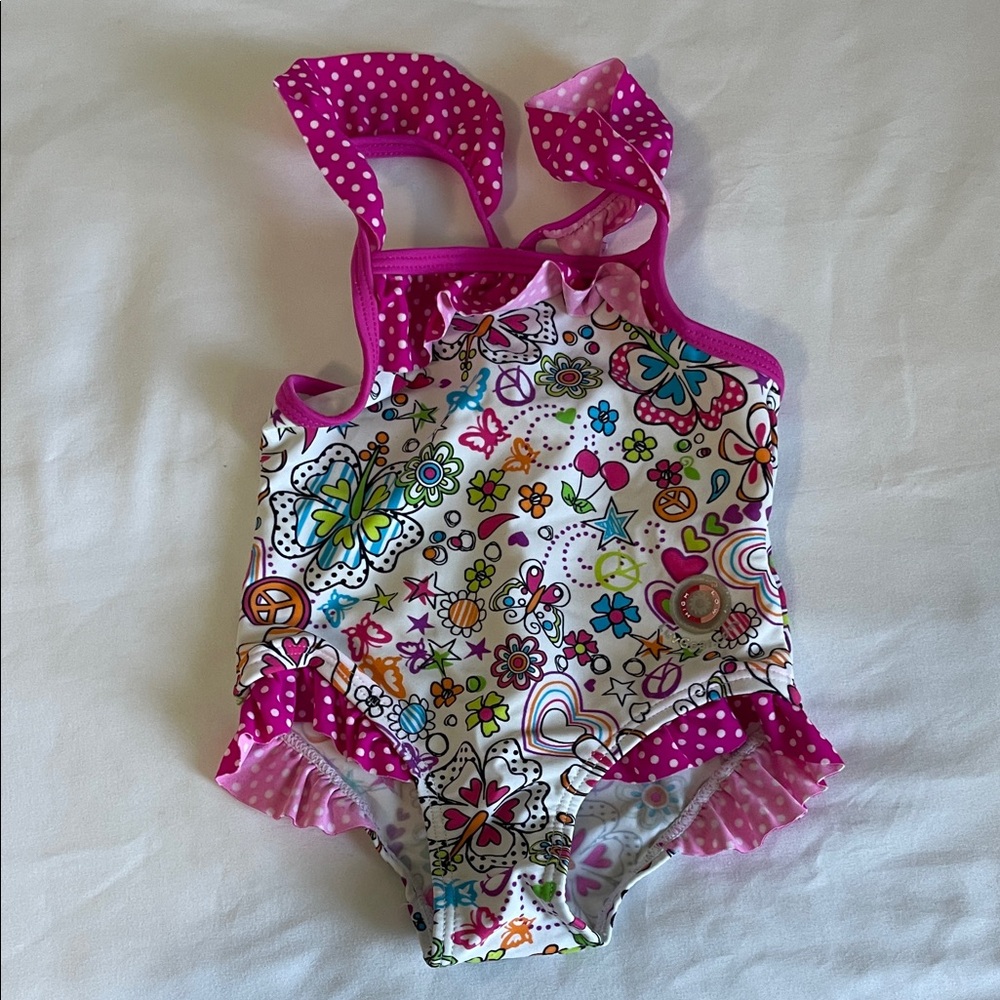 Colorful baby Swimwear with Pink Accents